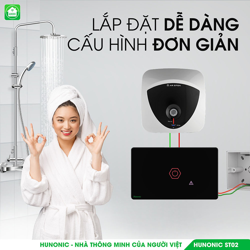 Công Tắc Chống Giật Bluetooth Mesh Hunonic Datic Màu Trắng